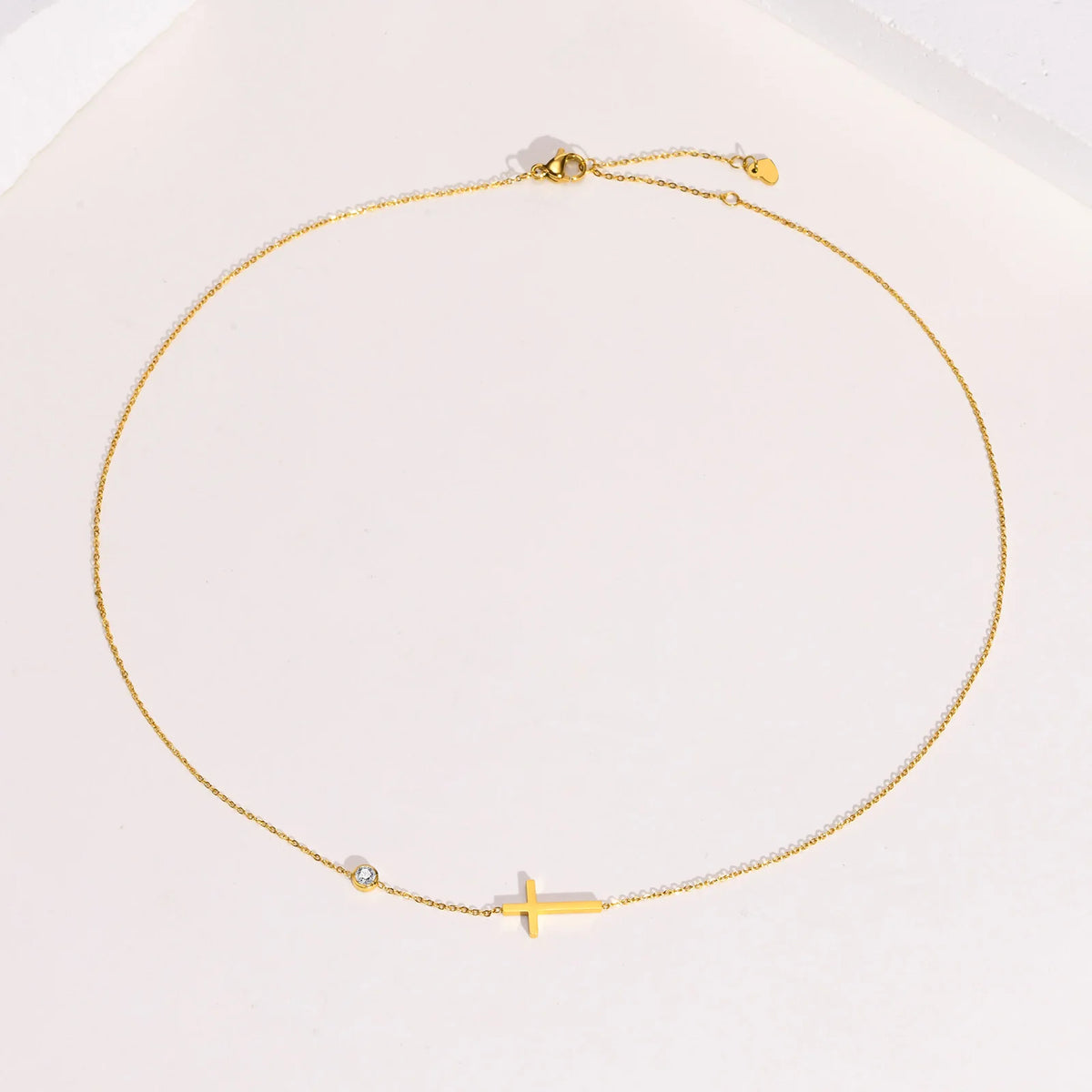 Dainty Skinny Bar Cross Necklace – Minimal Layering Jewelry Bar Pendant Necklace SPOT