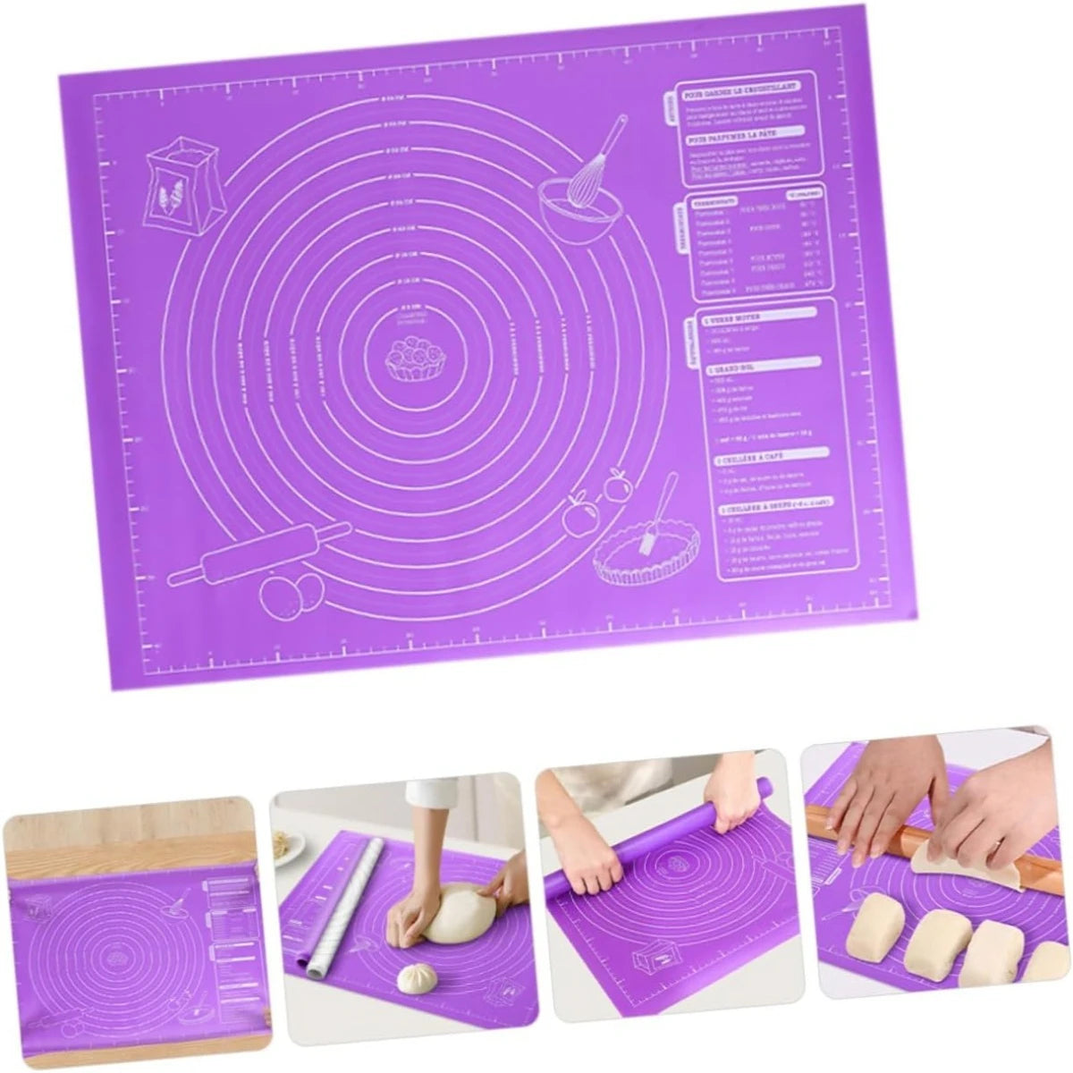 Silicone Baking Mat with Measurements – Non-Stick Kneading Pad Silicone Baking Mat SPOT