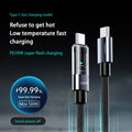 240W USB-C Fast Charging Cable – LED Display, Nylon Braided USB-C Charging Cable SPOT Dual Type C 1.5m