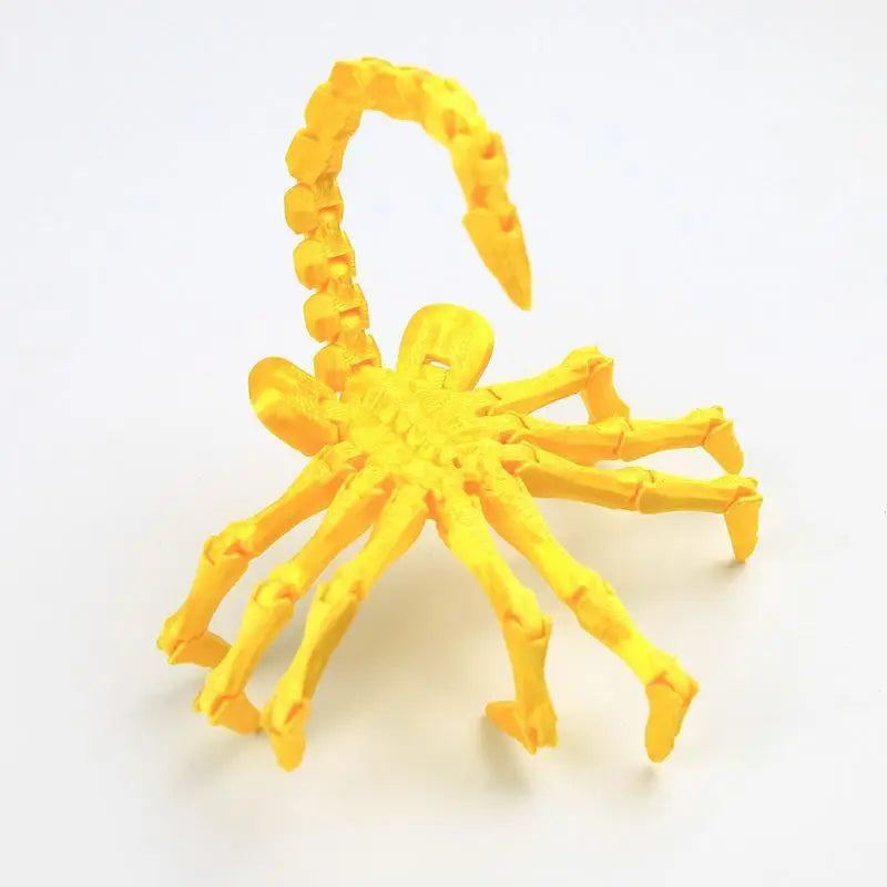 3D Printed Articulated Facehugger Figurine | Sci-Fi Desk Decor Articulated Collectible Figurine SPOT Yellow