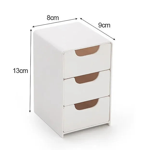 3-Tier Desktop Organizer with Drawers – Plastic Storage Box Desktop Drawer Organizer SPOT