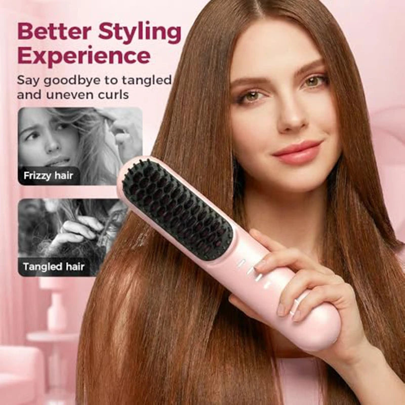 Cordless Ionic Straightening Brush – 4-Speed, Fast Heating Ionic Straightening Brush SPOT