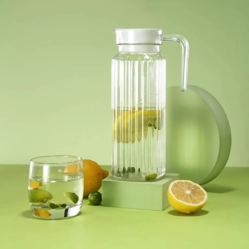 37oz Acrylic Water Pitcher BPA-Free Juice Carafe with Lid & Handle Acrylic Water Pitcher SPOT