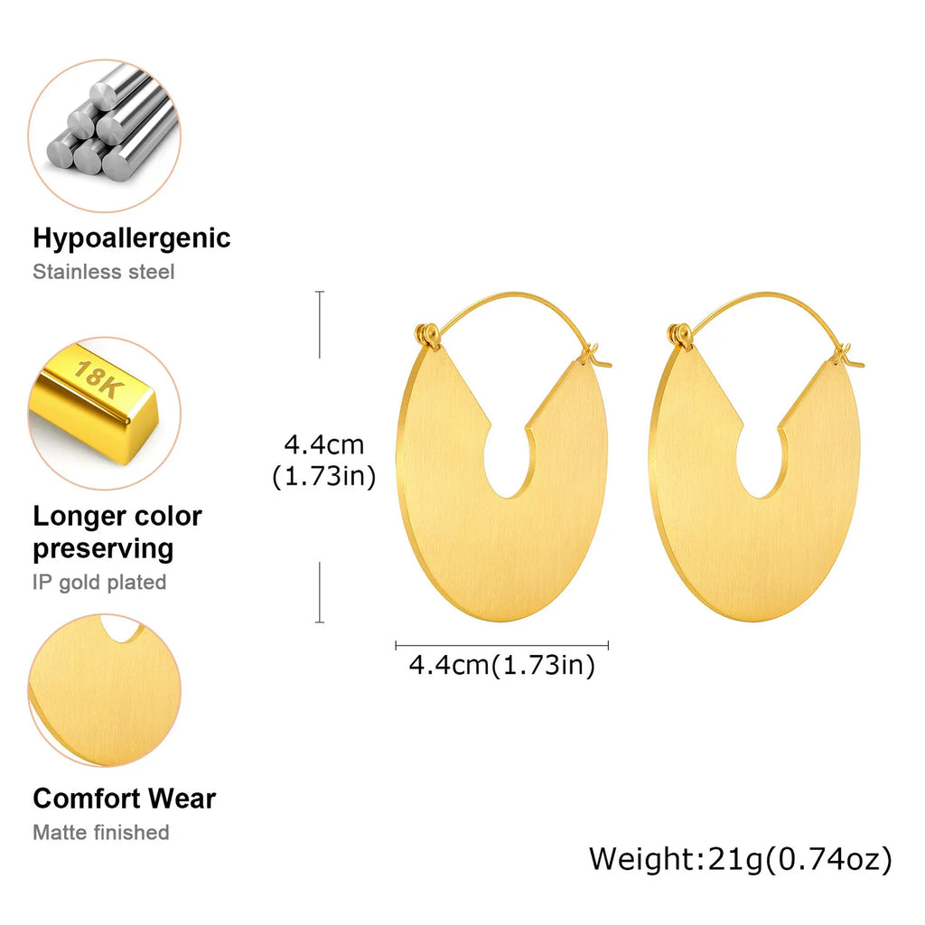 Geometric Gold Hoop Earrings – Hypoallergenic Stainless Steel Hoop Earrings SPOT