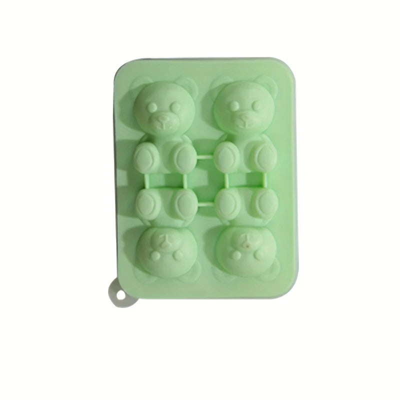 Teddy Bear Silicone Ice Cube Mold – Flexible Freezer Tray Silicone Ice Mold SPOT Green