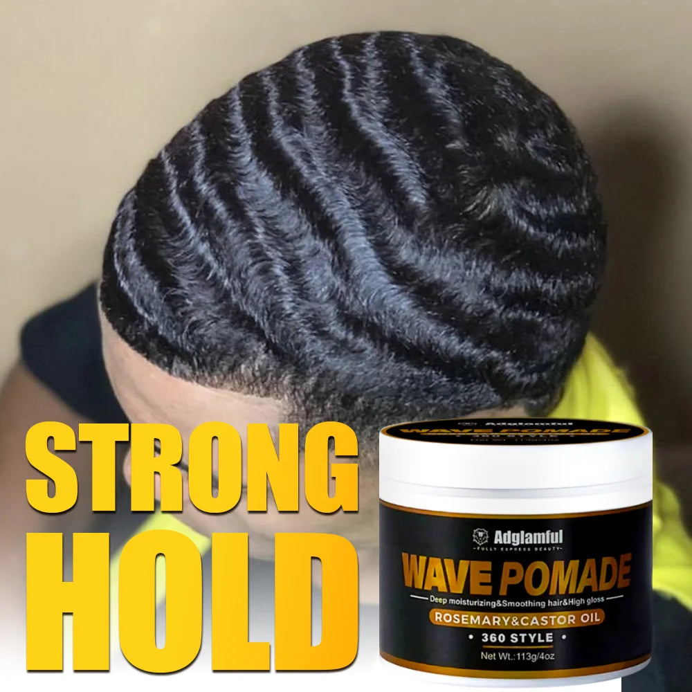 Men's 360 Wave Pomade 113g – Rosemary & Castor Oil | Adglamful Wave Styling Pomade SPOT