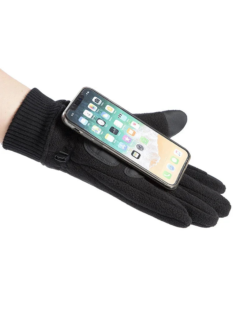 Fleece-Lined Touchscreen Winter Gloves – Windproof Unisex Winter Touchscreen Gloves SPOT