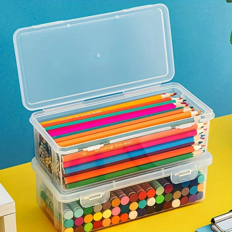 Transparent Plastic Desk Organizer Storage Box – 2/4 Pack Desk Organizer Box SPOT
