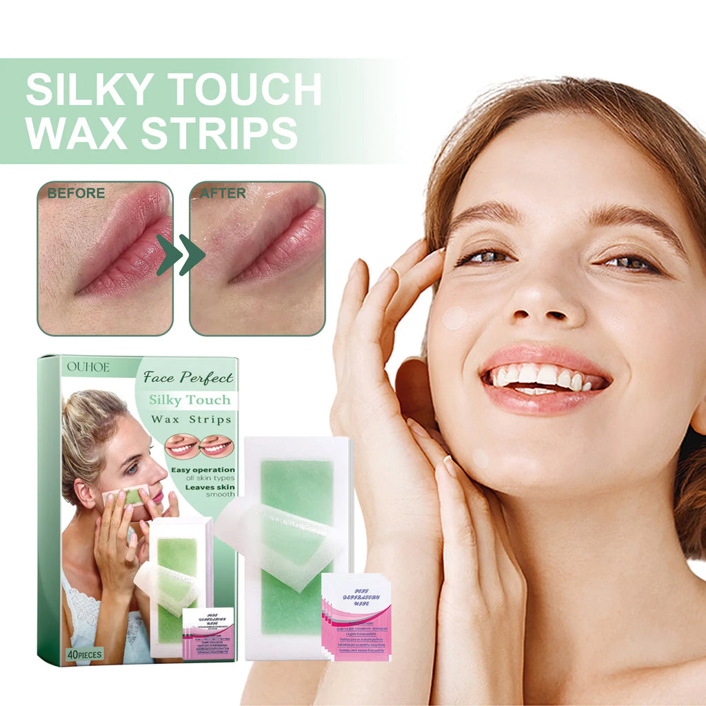 40-Pack Cold Wax Strips – Face & Body Hair Removal with Aloe Cold Wax Strips SPOT