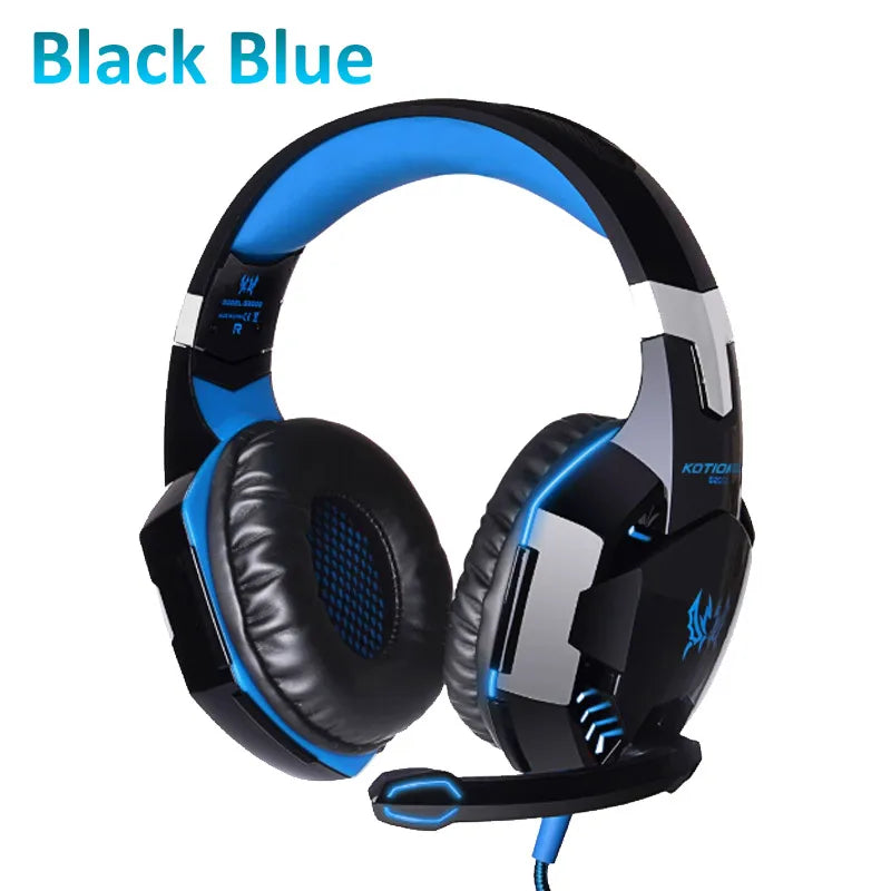 VIKEFON G2000 Wired Gaming Headset – 50mm Driver & LED Mic Wired Gaming Headset SPOT Black Blue