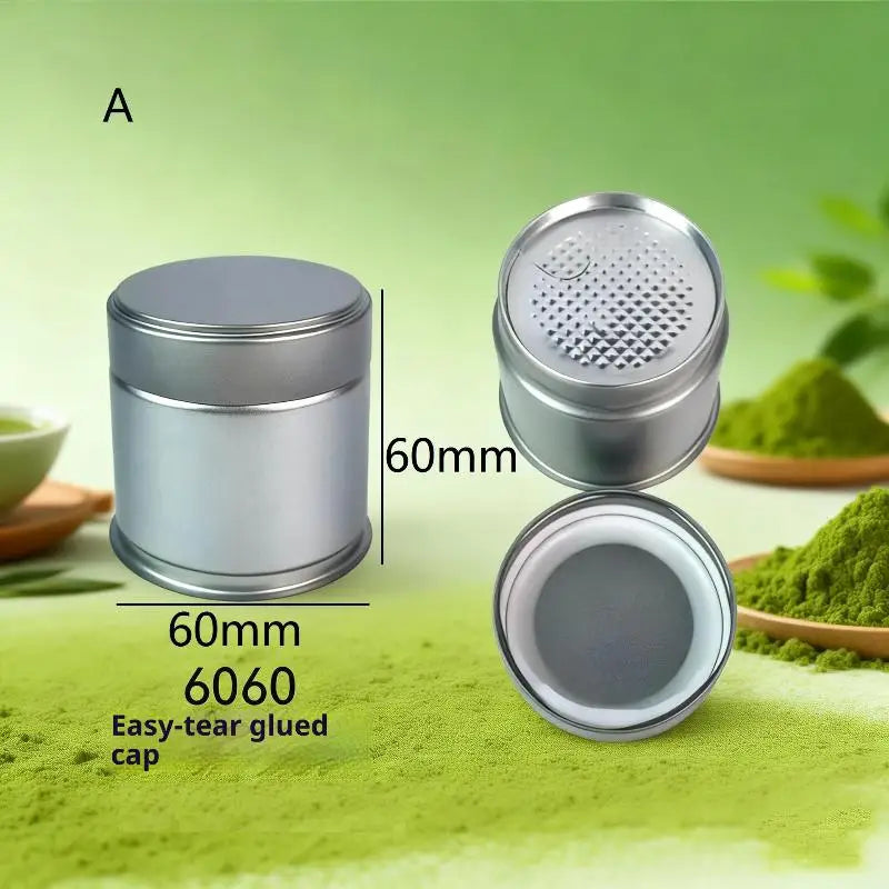 Mini Tinplate Matcha Powder Can – Airtight Tea & Spice Jar Airtight Storage Tin SPOT A