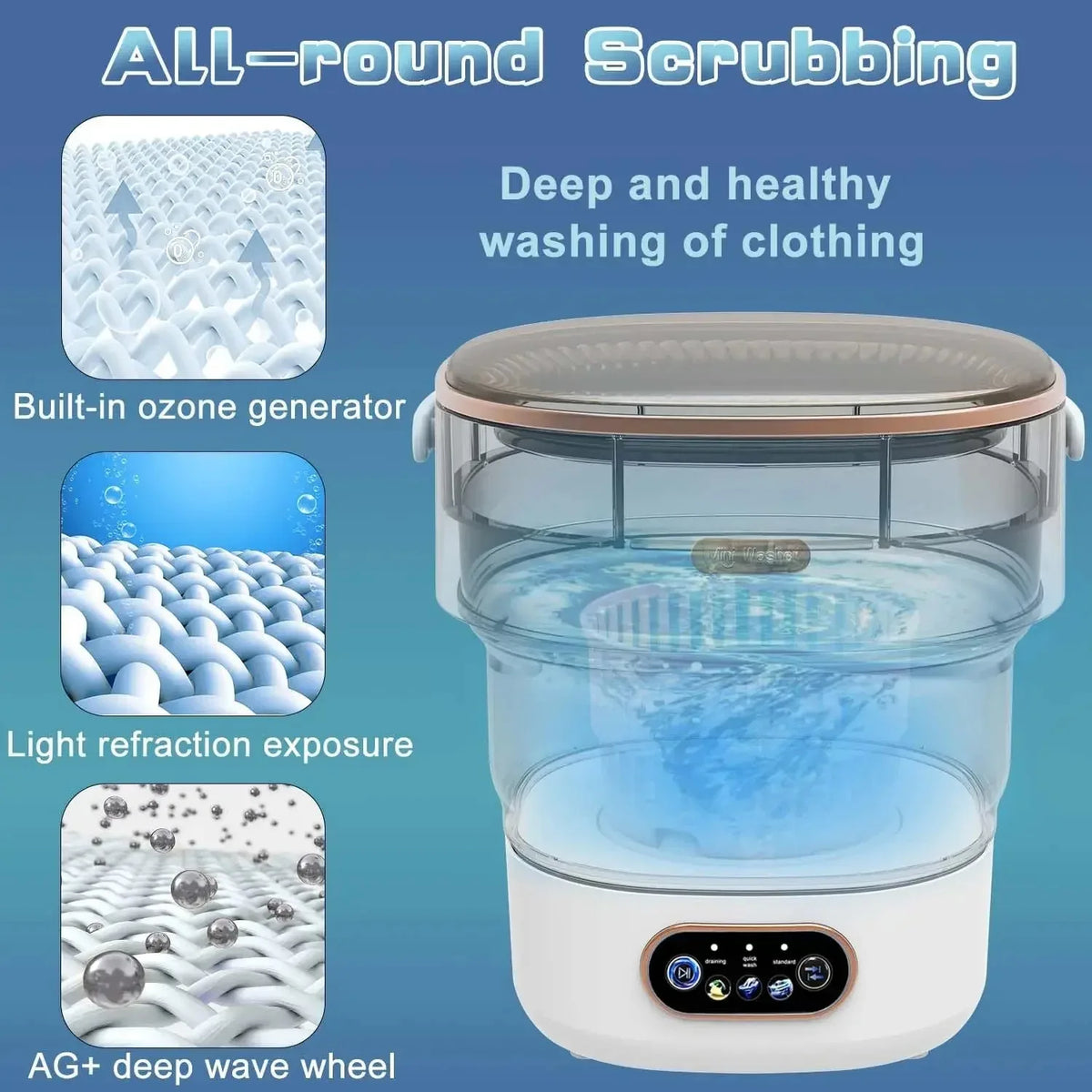 15L Portable Collapsible Washing Machine with Spin Dryer Portable Washing Machine SPOT