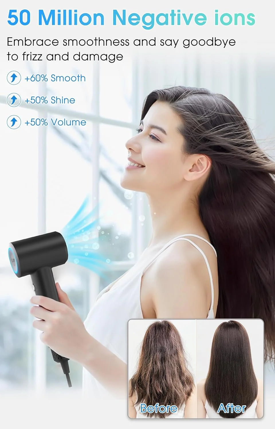 MORECOO 110,000 RPM Ionic Hair Dryer – 1500W Brushless Ionic Hair Dryer SPOT