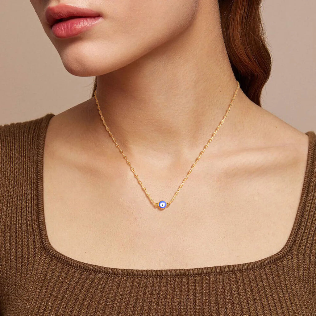 Evil Eye Necklace – Blue Nazar Pendant | Gold Stainless Steel Pendant Necklace SPOT