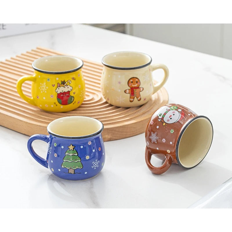 Santa Claus Ceramic Mousse Cup 5oz – 8 Colors | Kids Xmas Mug Ceramic Holiday Mug SPOT