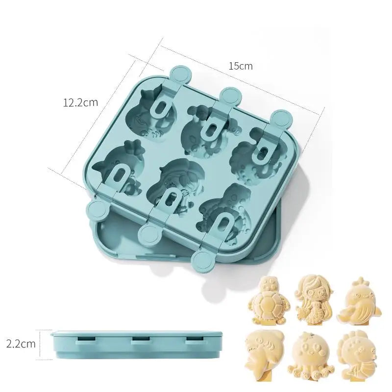 Silicone Popsicle Molds 6-Cavity Fruit Shape – BPA-Free DIY Popsicle Mold SPOT A11