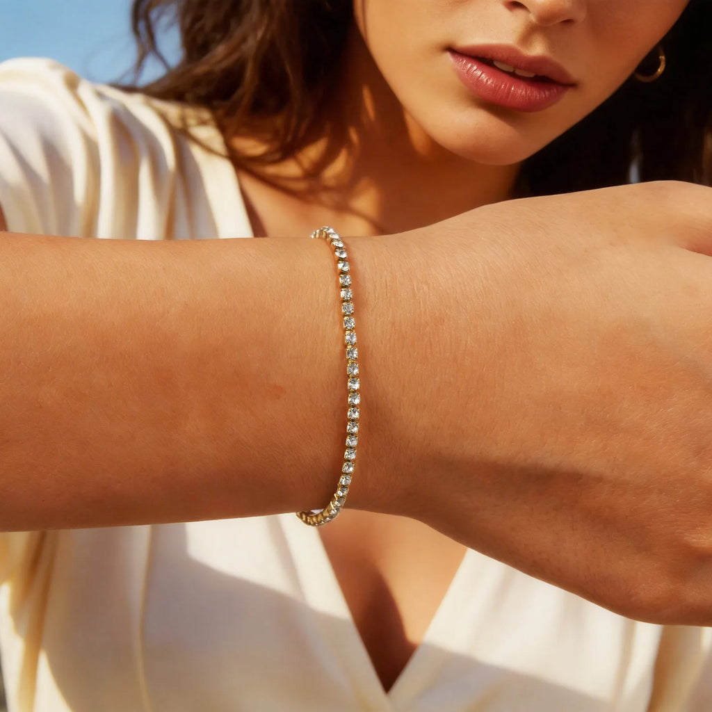 2mm Iced Out Zirconia Tennis Necklace – Gold & Silver Chain Tennis Necklace SPOT