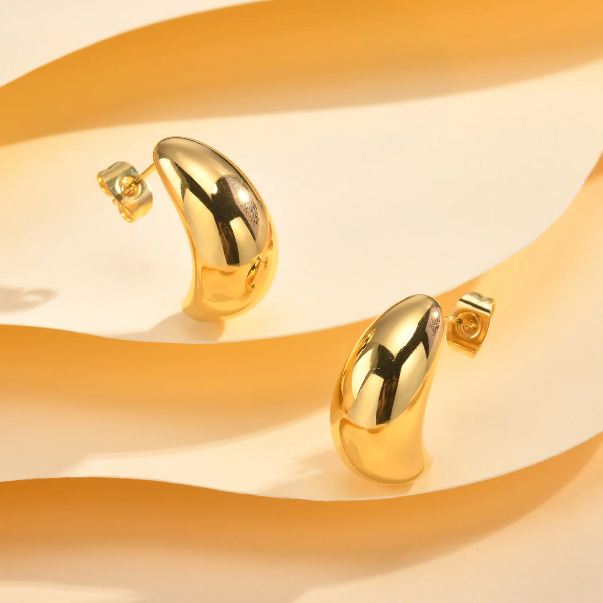 Waterdrop Stud Earrings – Hypoallergenic Stainless Steel Gold Stud Earrings SPOT