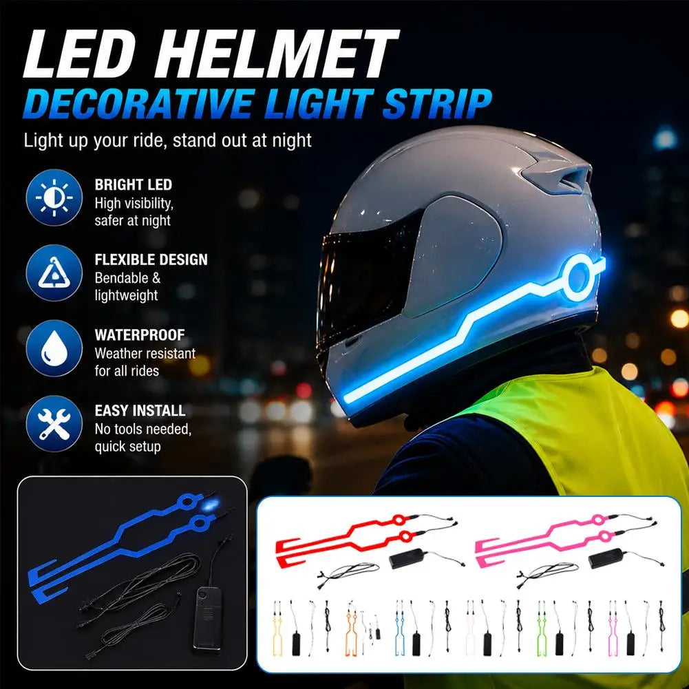 LED Motorcycle Helmet Strip Light Kit – Night Visibility Helmet LED Light Kit SPOT