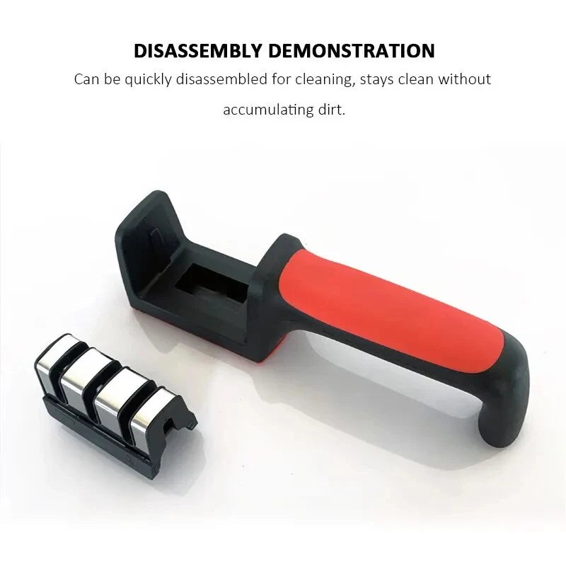 3/4-Stage Hand-Held Kitchen Knife Sharpener – Stainless Steel Knife Sharpener SPOT