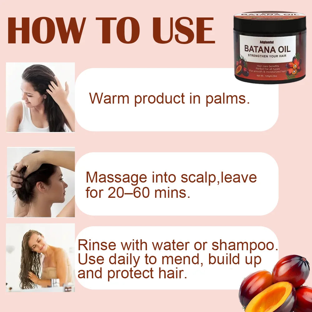 Adglamful Batana Oil 120g – No-Rinse Frizz-Smoothing Hair Oil Hair Treatment Oil SPOT