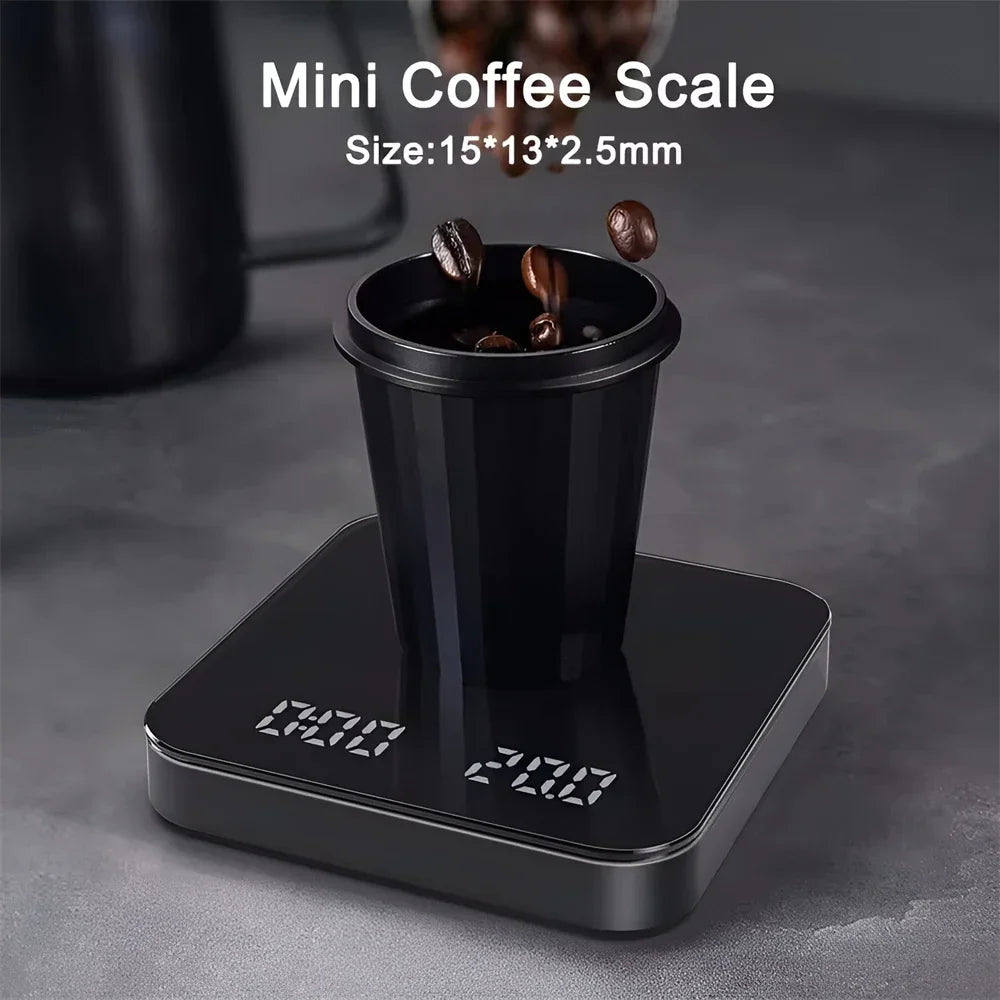 Digital Coffee Scale with Timer & LED – 3kg/0.1g USB Rechargeable Digital Kitchen Scale SPOT