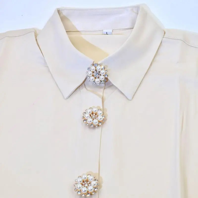 Pearl Rhinestone Cufflinks & Button Covers for Women Cufflinks & Button Covers SPOT