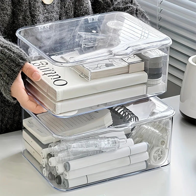 Acrylic Clear Clamshell Desk Organizer for Home, Office & School Desk Organizer Box SPOT