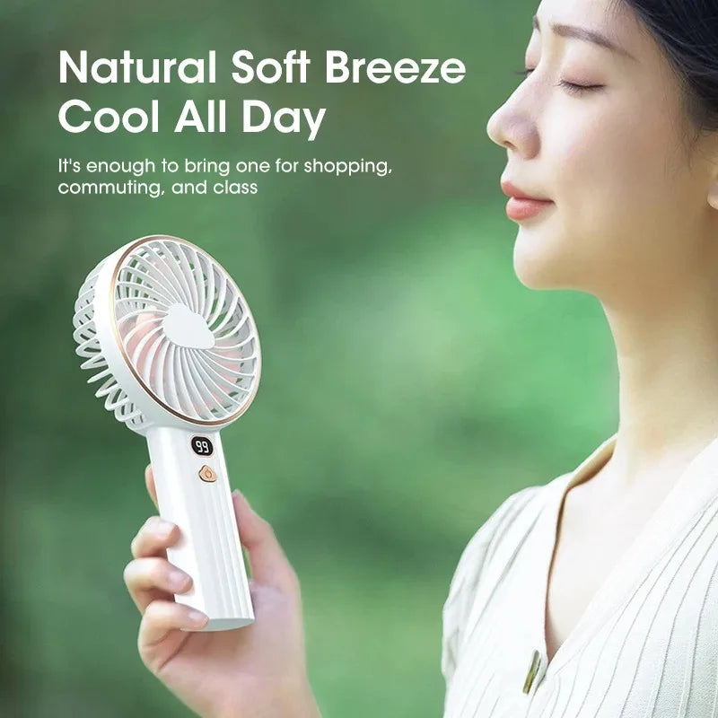 Mini Handheld Portable Fan – 3000mAh USB Rechargeable, 5 Speeds Handheld Portable Fan SPOT
