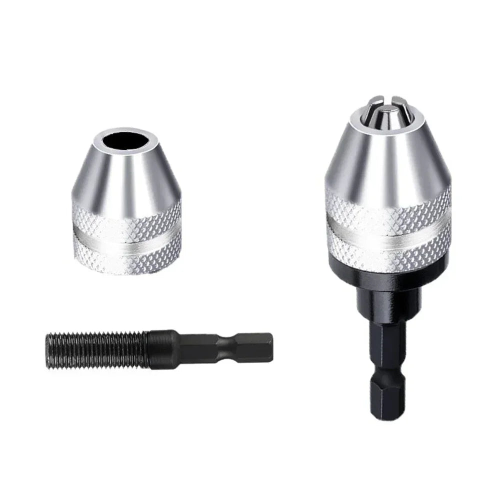 Keyless Mini Drill Chuck 1/4" Hex Shank Quick-Change Adapter Drill Chuck Adapter SPOT