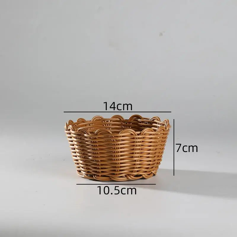 Woven Rattan-Style Serving Basket – Bread, Fruit & Veggie Tray Woven Serving Basket SPOT A2