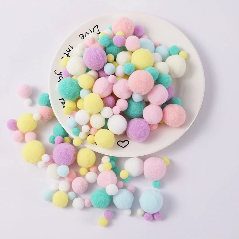 260-Pack Colorful Fluffy Pom Pom Balls 10–30mm DIY Craft Decor DIY Craft Pom Poms SPOT