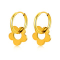 Flower Huggie Hoop Earrings – Hypoallergenic Gold Stainless Steel Huggie Hoop Earrings SPOT ED-504G01-Style