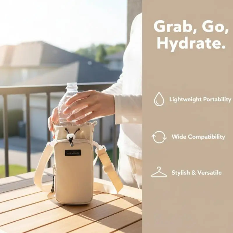 Water Bottle Sling Bag with Phone Pocket – Nylon Carrier Bottle Sling Carrier SPOT