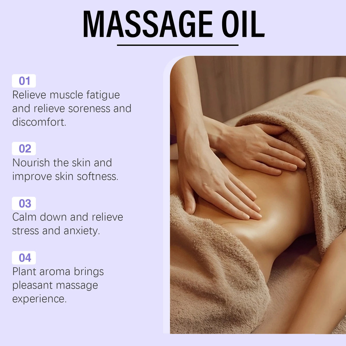 OceAura Lavender Body Massage Oil – Moisturizing & Relaxing Body Massage Oil SPOT