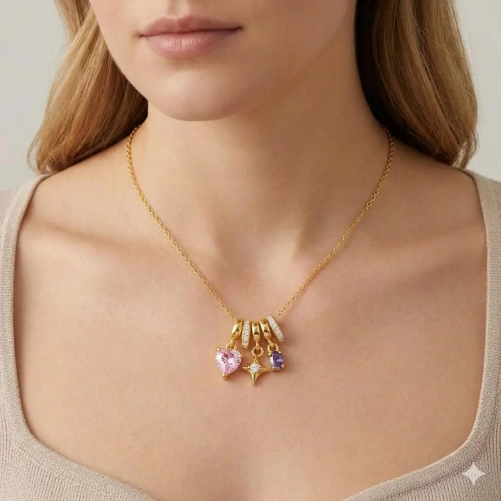 Pink Zirconia Heart Necklace – 18K Gold Plated Dainty Pendant Pendant Necklace SPOT