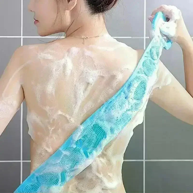 Silicone Exfoliating Back Scrubber Belt – Double-Sided Bath Brush Bath Exfoliating Scrubber SPOT