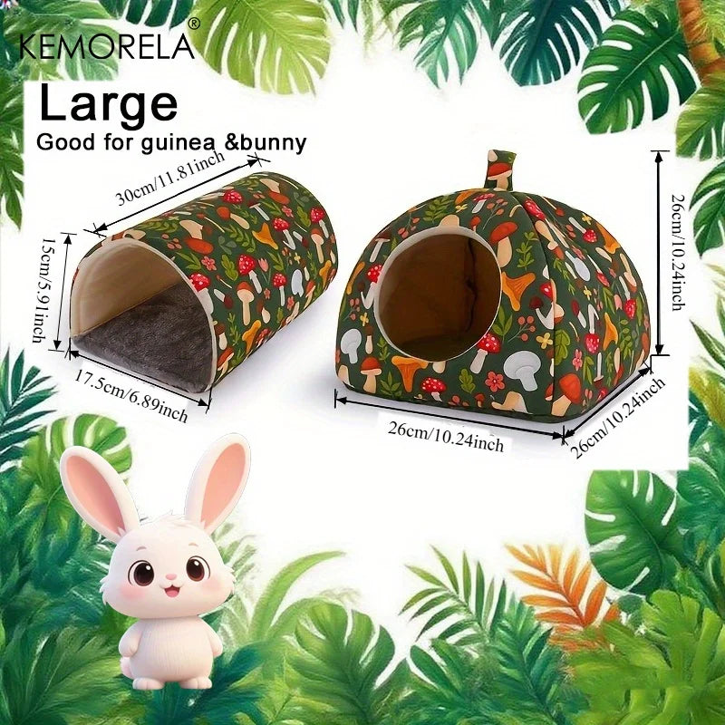 2-Pack Glitter Mushroom Guinea Pig Hideout & Tunnel Pet Bed Small Pet Hideout SPOT Large