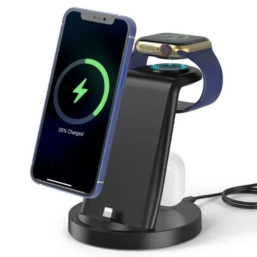 VIKEFON 4-in-1 Wireless Charging Station for iPhone & Apple Watch Wireless Charging Station SPOT