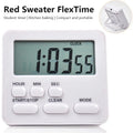 Digital LCD Kitchen Timer – Countdown, Stopwatch & Clock Kitchen Timer SPOT White