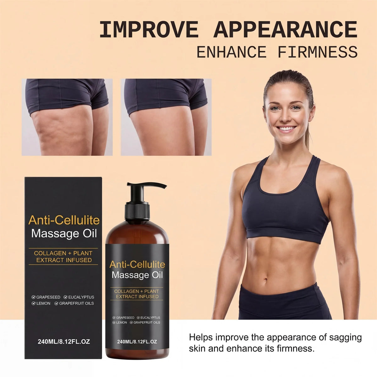 Hoygi Firming Body Massage Oil with Collagen – 240ml Body Massage Oil SPOT