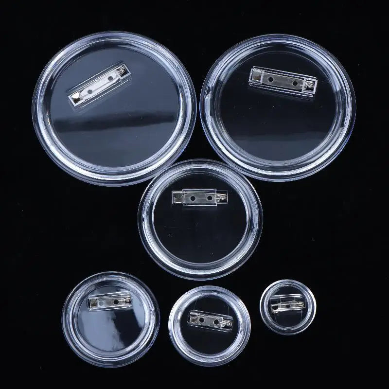 10-Pack Blank Transparent Acrylic DIY Button Pins | Custom Badge DIY Badge Pin Set SPOT