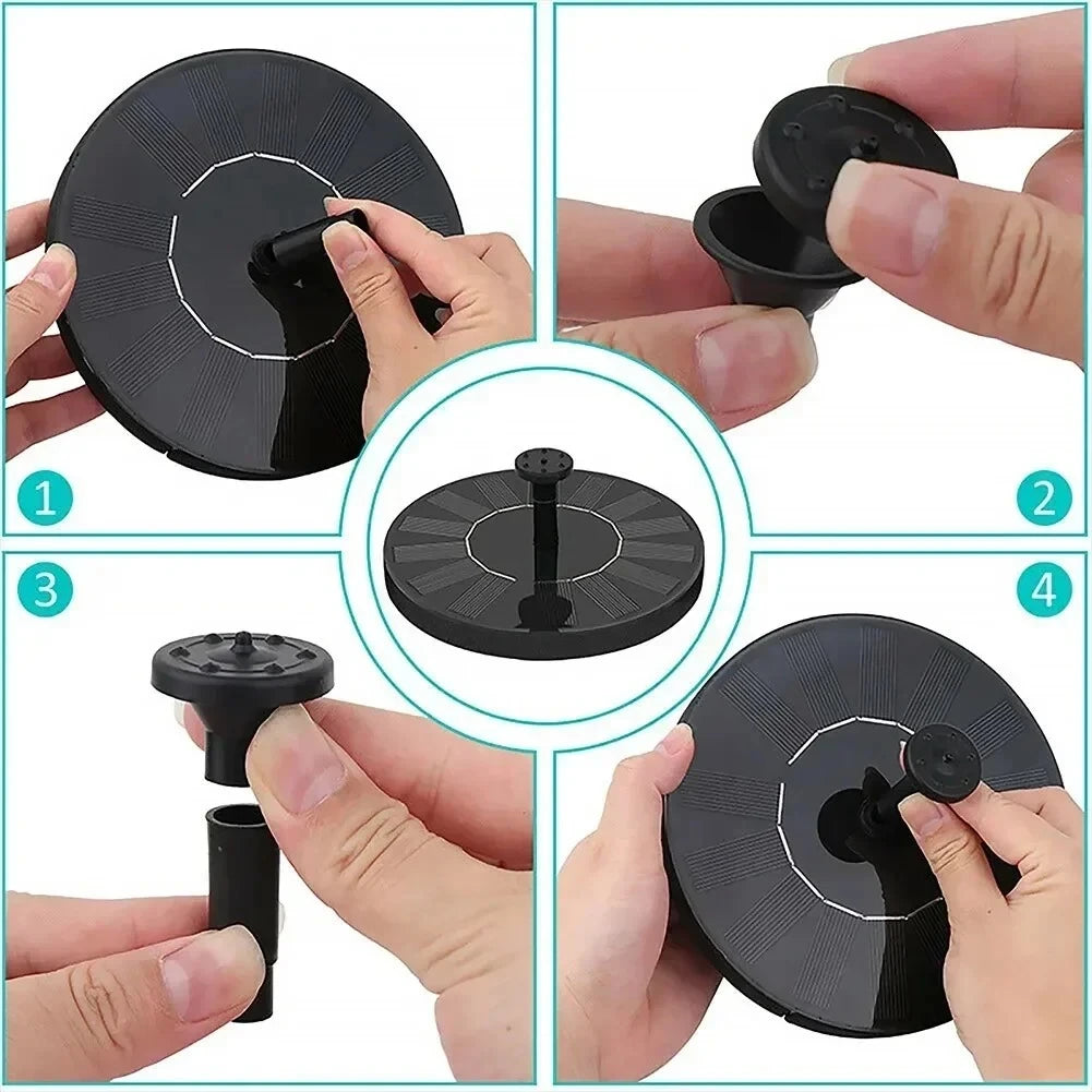 Solar Fountain Pump 16cm – 8 Nozzles, Garden Pond & Bird Bath Solar Fountain Pump SPOT