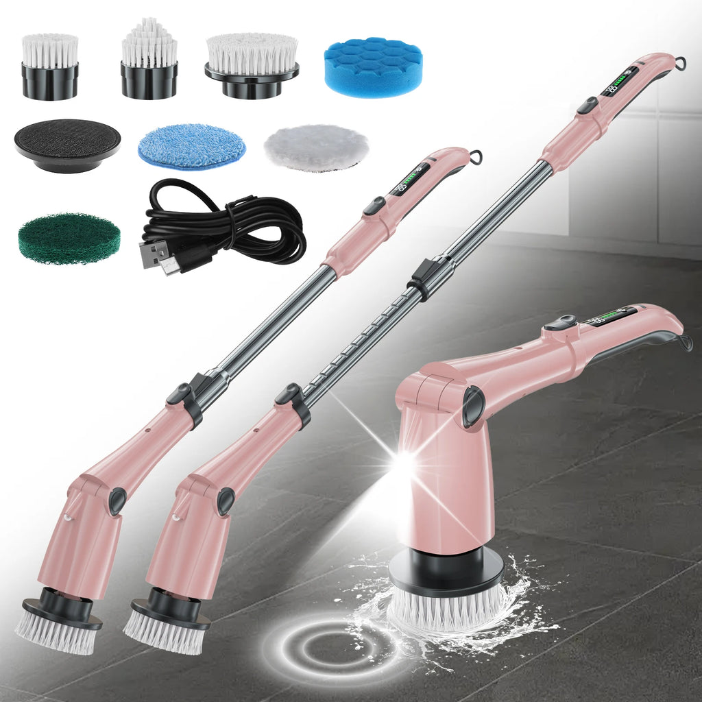Cordless Electric Spin Scrubber – Adjustable Cleaning Brush Electric Spin Scrubber SPOT Pink Standard