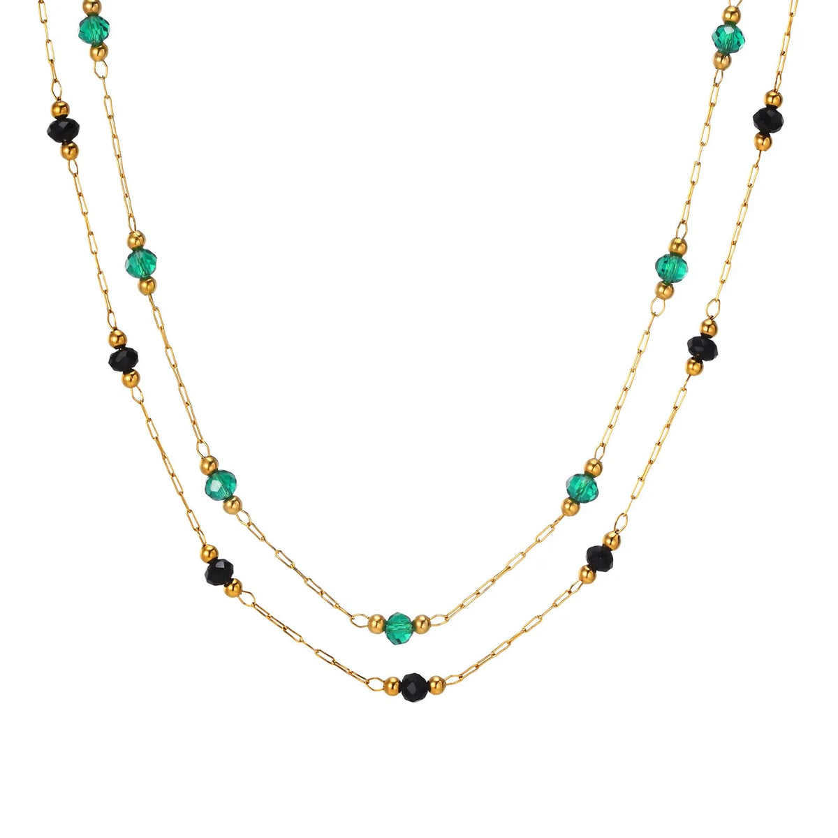 18K Gold Plated Stainless Steel Bead Chain Necklace for Women Chain Bead Necklace SPOT