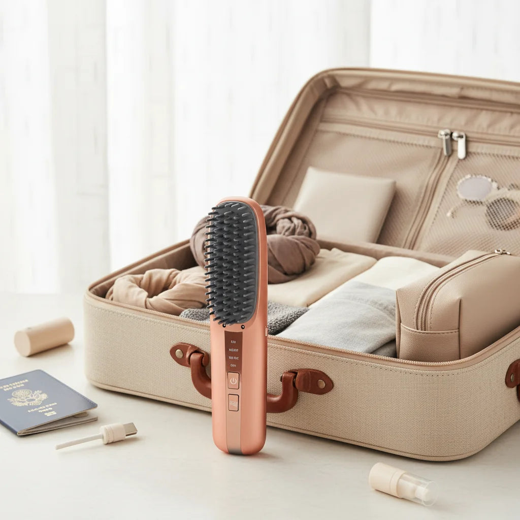 Portable Electric Hair Straightening Brush – 5-Level Heat Hair Straightening Brush SPOT