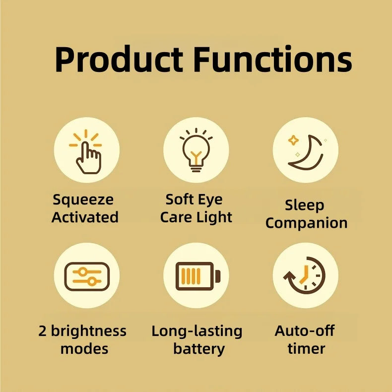 Capybara LED Night Light – Tap Control Rechargeable Bedside Lamp LED Night Light SPOT
