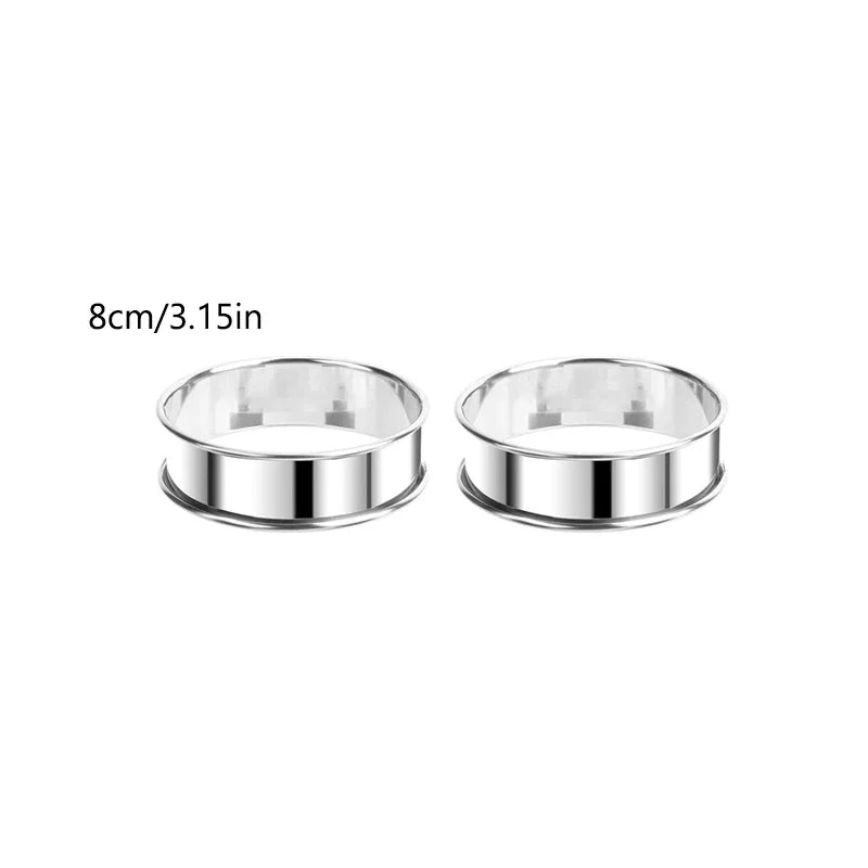 Stainless Steel Tart & Muffin Rings – Double Rolled, 2/3-Pack Baking Ring Molds SPOT 2pcs small