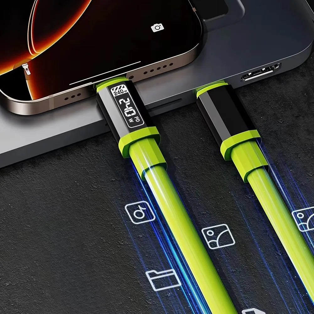 240W USB-C to USB-C Fast Charging Cable 6A PD Quick Charge USB-C Charging Cable SPOT