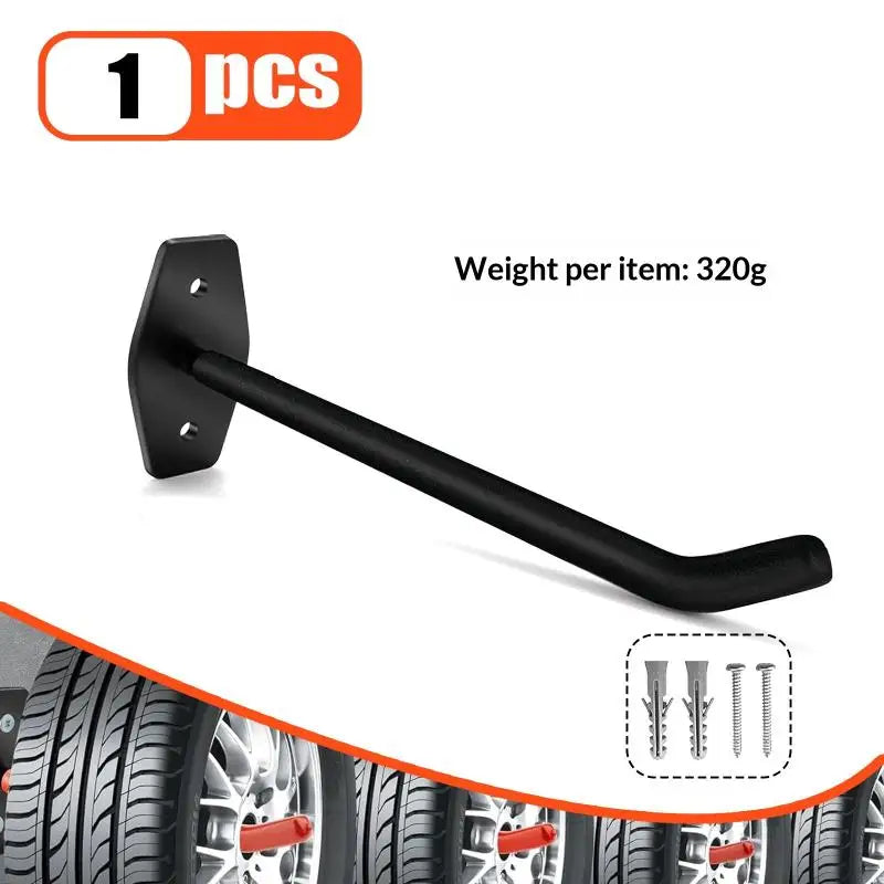 Heavy Duty Garage Wall Hook 20KG Anti-Slip Carbon Steel Garage Wall Hook SPOT Black